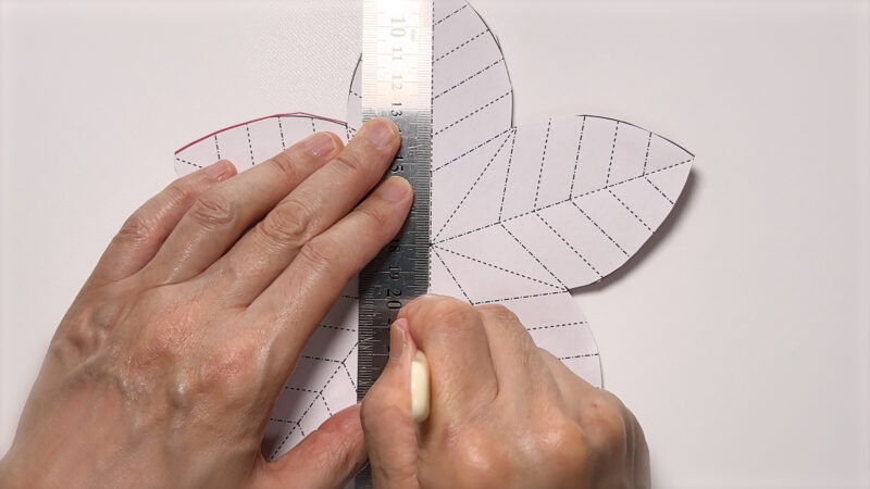 季節の壁面飾り 12月-ポインセチア