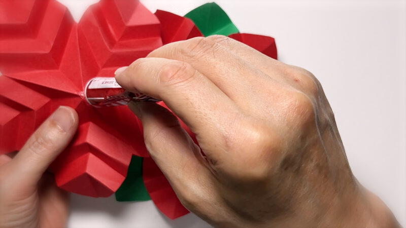 季節の壁面飾り 12月-ポインセチア